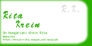 rita krein business card